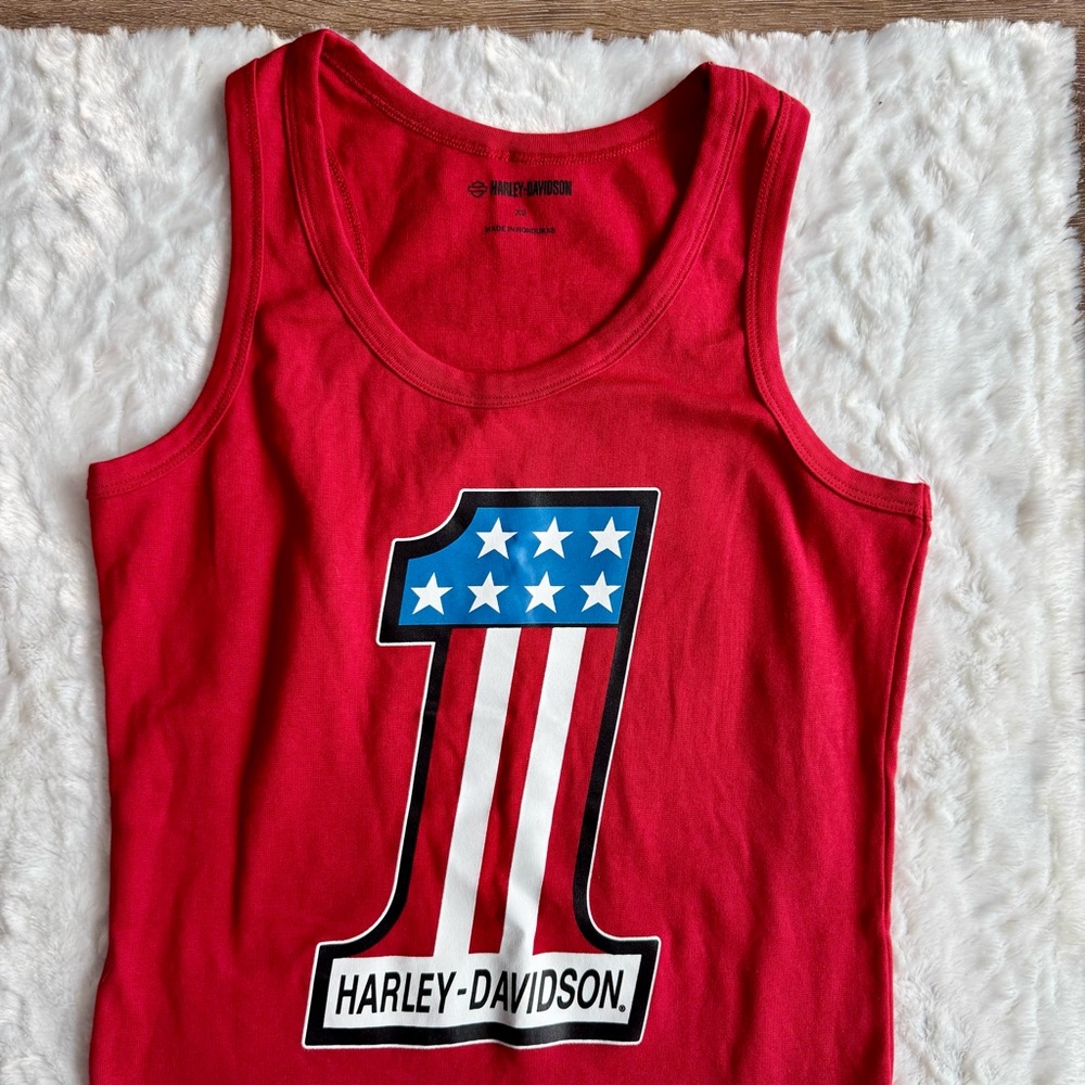Harley Davidson Women's Ultra Classic #1 Sleeveless Tank Top (XS) - Picture 3 of 4